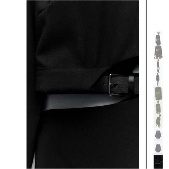 NWT ZARA BELTED CUT OUT DRESS BLACK - Picture 7 of 7